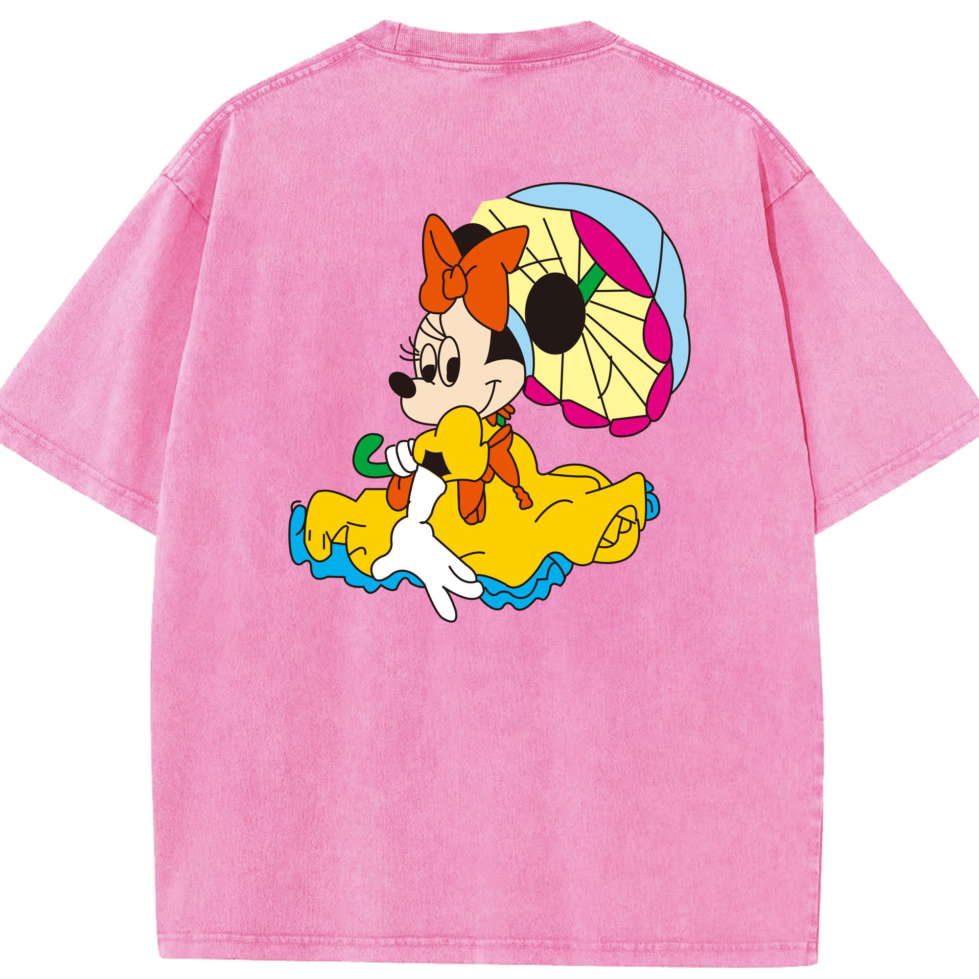 （画像用） ミッキーマウス Mickey Mouse 綿100% ヴィンテージ風 半袖Tシャツ（背面プリント）